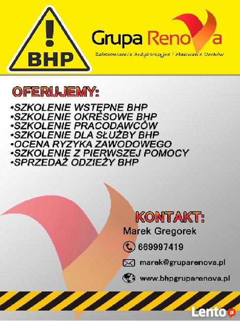 Usługi bhp dla firm i nie tylko