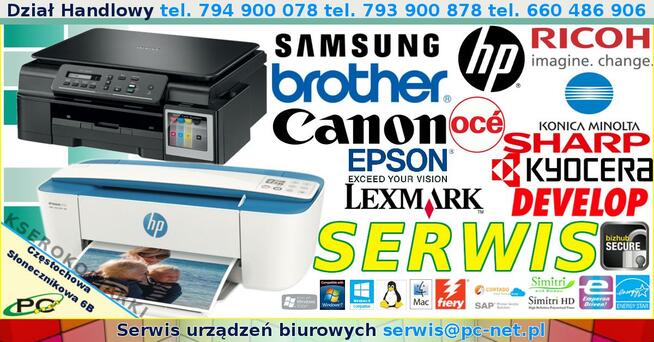 Serwis Drukarek HP Brother Epson Canon Lexmark Samsung Oce