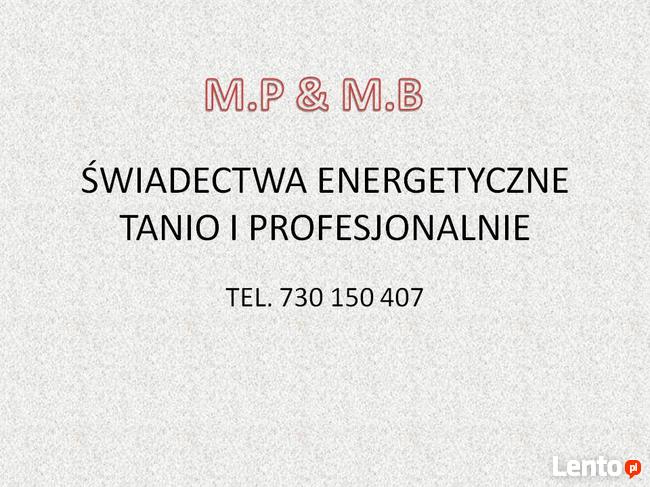 Świadectwa energetyczne Szczecin. Tanio 730150407