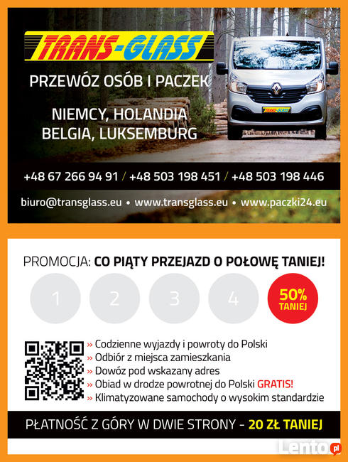 TRANS GLASS PRZEWÓZ OSÓB I PACZEK