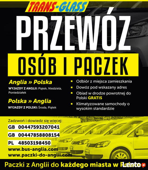 PRZEWÓZ OSÓB I PACZEK POLSKA-ANGLIA-POLSKA