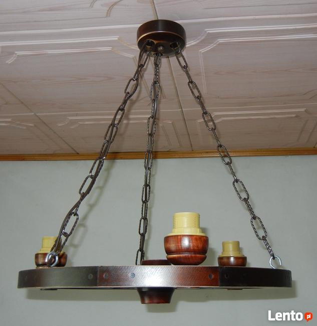 Lampa do altany lampa z koła wozu koło drewniane