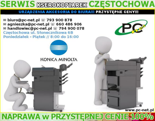 Serwis Konica Minolta Częstochowa PC-NET Naprawa Ksero Druk