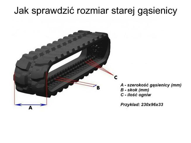 Nowa wzmocniona bezszwowa gąsienica gumowa 400x72,5x74N