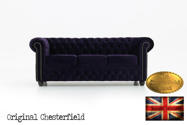 Chesterfield sofa 3 os Fluweel fiolet