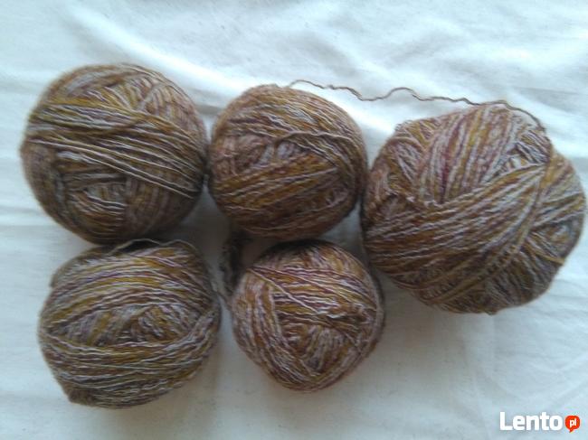 410 Gr miodowo brązowy melanż wełna włóczka