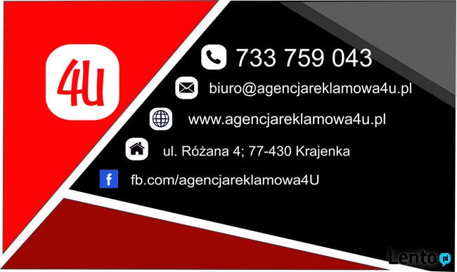 Agencja Reklamowa 4U: banery-wizytówki-strony www-oklejanie