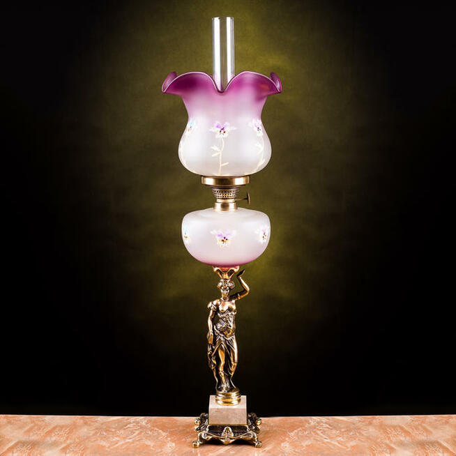 Piękna ręcznie wykonana i malowana lampa naftowa VERNICIATA