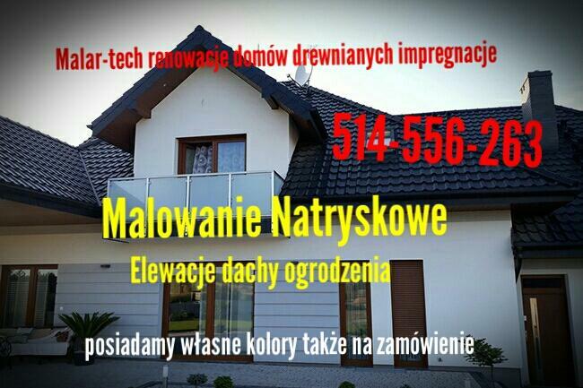 Malowanie Natryskowe elewacje domy dachy 514 556 263