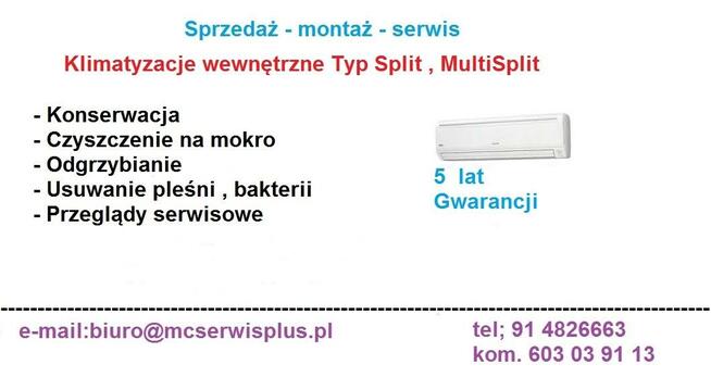Klimatyzacje - sprzedaz - montaż - SERWIS