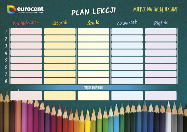 Plan lekcji z herbem szkoły / logo Twojej firmy!