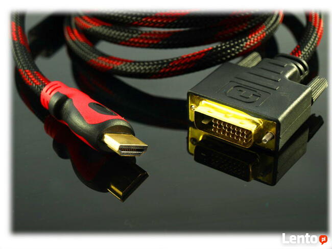 Kabel adapter HDMI-DVI 1.5M źródło HDMI odbiornik DVI FULL H
