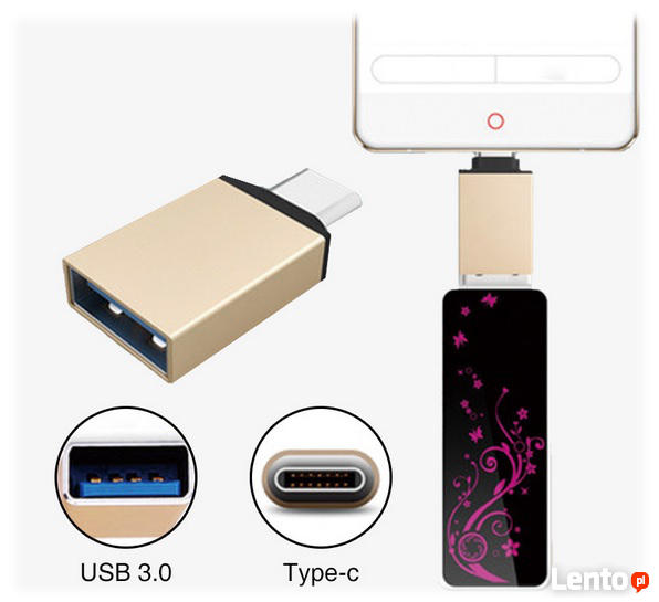 Adapter kabel przejściówka OTG USB-C typ C - USB 3.0 myszka
