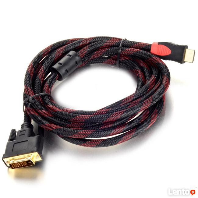 Kabel adapter HDMI-DVI 1.5M źródło HDMI odbiornik DVI FULL H