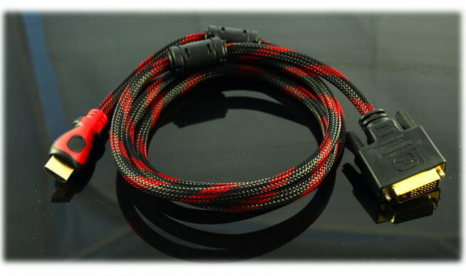 Kabel adapter HDMI-DVI 1.5M źródło HDMI odbiornik DVI FULL H