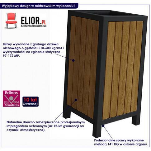 Drewniany kosz na śmieci Norin - 24 kolory