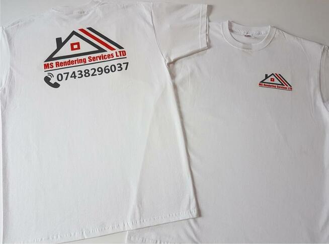 Koszulki z nadrukiem jednokolorowym 30 szt. białe