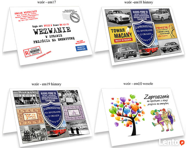 Zaproszenia ok EMERYTURY na spotkanie pożegnanie emerytura