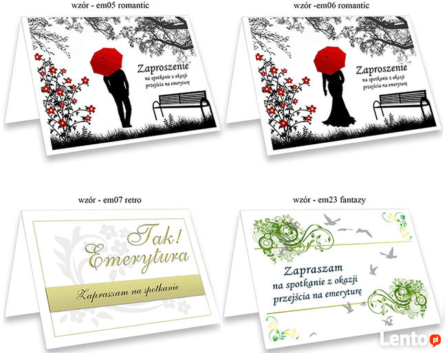 Zaproszenia ok EMERYTURY na spotkanie pożegnanie emerytura