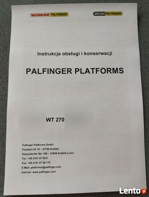 Wumag WT270 WT300 WT230 Palfinger instrukcja PL POLSKA