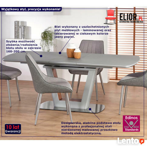 ROZKŁADANY STÓŁ TANUM - JASNY POPIEL