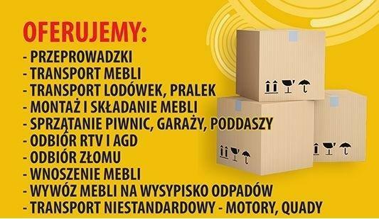 Przeprowadzki Transport Bagażówka Wnoszenie Mebli TANIO