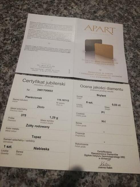 Pierścionek z diamentem Apart