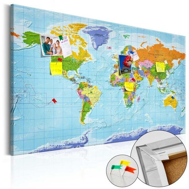 Mapa świata obraz na korku RADIMAR