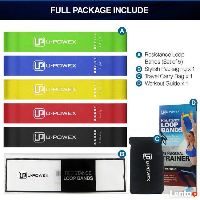 ZESTAW 5 GUM TRENINGOWYCH USA U-POWEX 3,5 - 22 KG