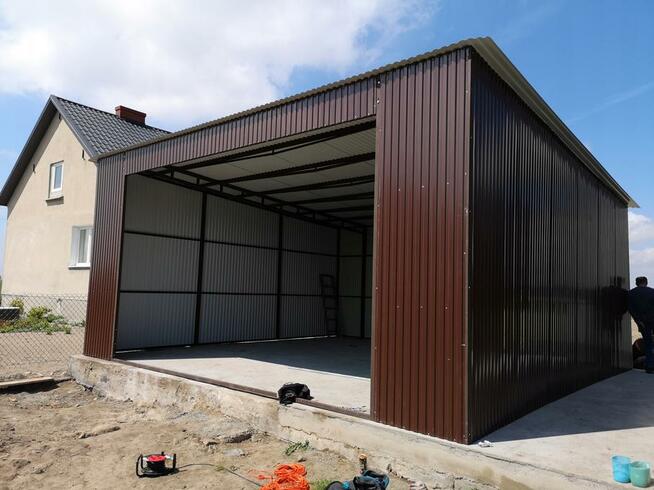 Garaż Blaszak na samochód 7x8m z bramą wjazdową 5m