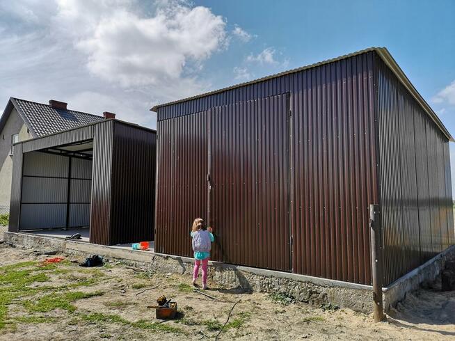 Garaż Blaszak na samochód 7x8m z bramą wjazdową 5m