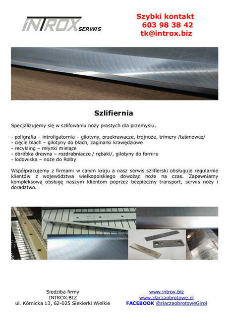 Nóż Polar 115 - szlifowanie