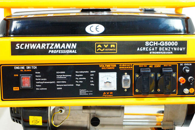 AGREGAT prądotwórczy Generator PRĄDU 3,8kW 7,5KM AVR MIEDŹ!