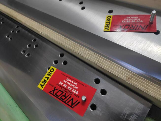 Ostrzenie noży - krajarka trójnóż gilotyna