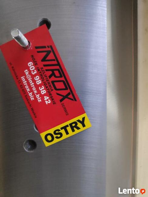 Ostrzenie noży - krajarka trójnóż gilotyna