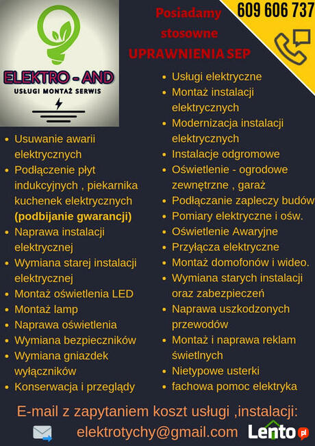 Elektryk Tychy Usługi Instalacje montaż wymiana rozdzielnic