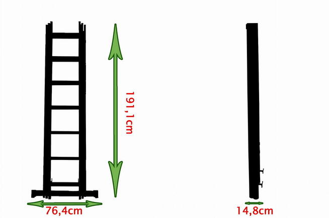 DRABINA aluminiowa 3x7 4,78m 150kg POLSKA TUV Profesjonalna