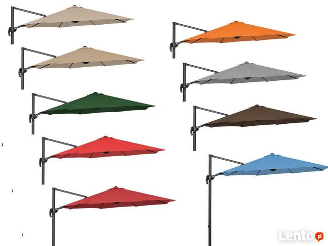 Parasol ogrodowy wiszący 9 kolorów obrotowy okrągły 3m