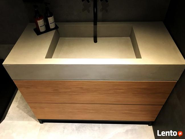 Umywalki betonowe. Lekkie umywalki z betonu na wymiar Luxum