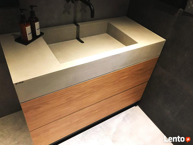 Umywalki betonowe. Lekkie umywalki z betonu na wymiar Luxum