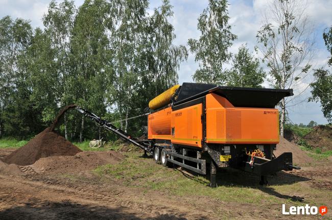 Wynajem przesiewacz bębnowy przesiewanie Ziemi, piasek,kruszy