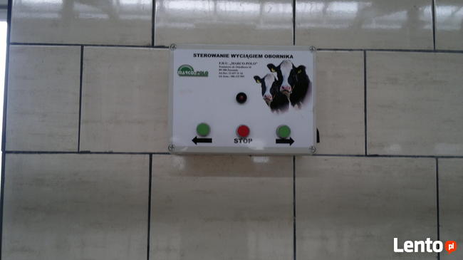 Szynowy zgarniacz obornika