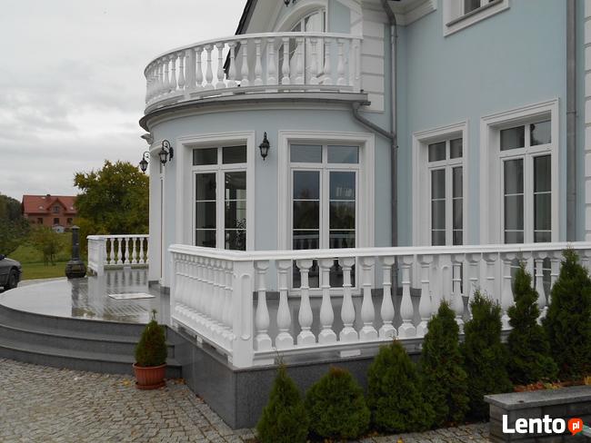 Tralki betonowe na schody, balkon, taras proste i łukowate,