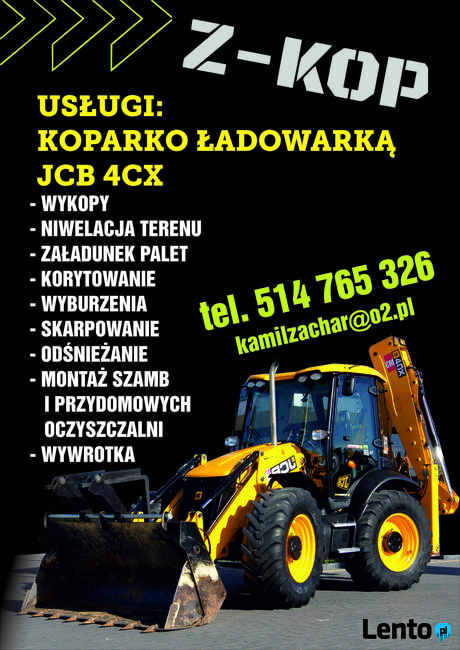 Jcb 4cx uslugi koparko ładowarka roboty ziemne