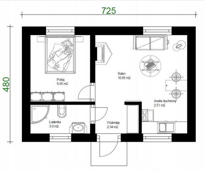Projekt domu ZG2b - na zgłoszenie (bez pozwolenia)