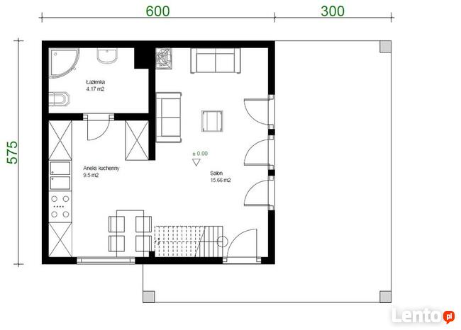 Projekt domu ZG9e - na zgłoszenie (bez pozwolenia)