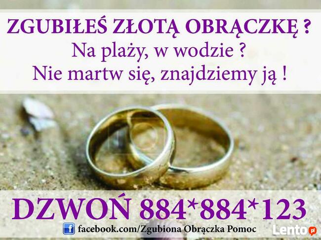 Zgubiona obrączka w śniegu Zgubiona obrączka pomoc nurek