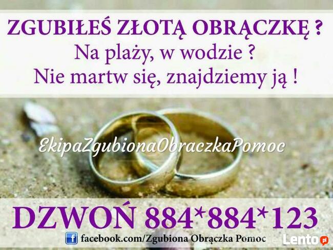 Zgubiona obrączka w śniegu Zgubiona obrączka pomoc nurek