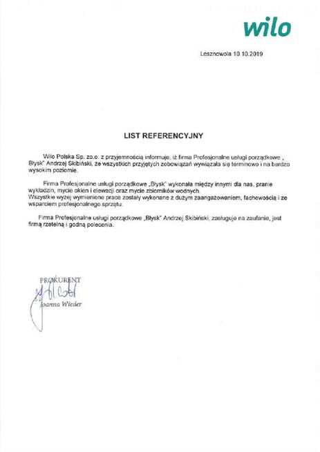 Profesjonalne usługi porządkowe Błysk