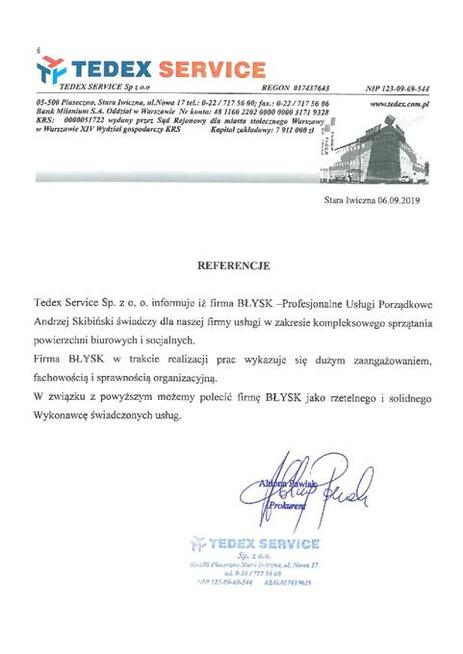 Profesjonalne usługi porządkowe Błysk